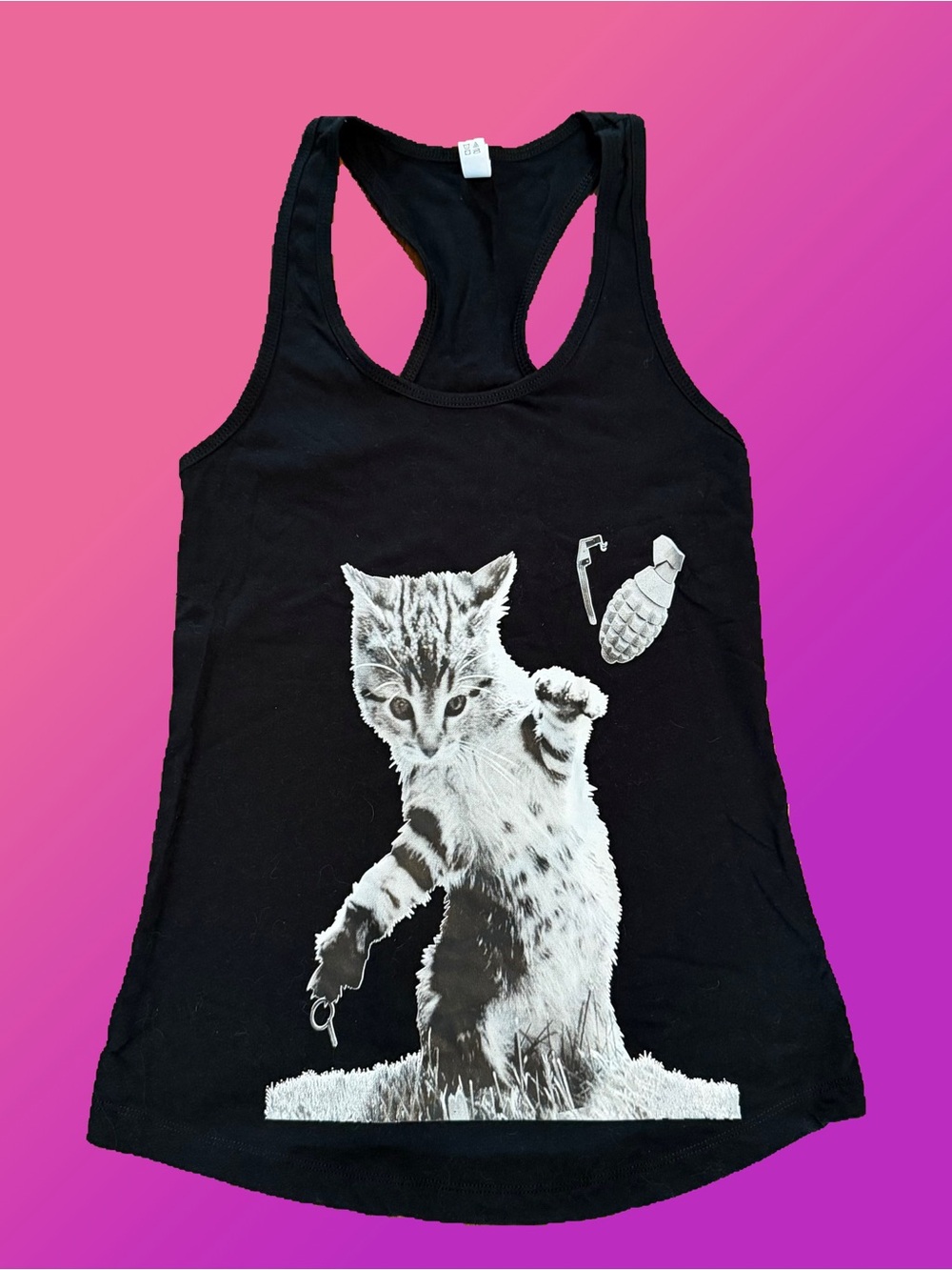 Black Cat Graphic Racerback Tank Top